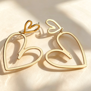 Double Heart Stud Earrings